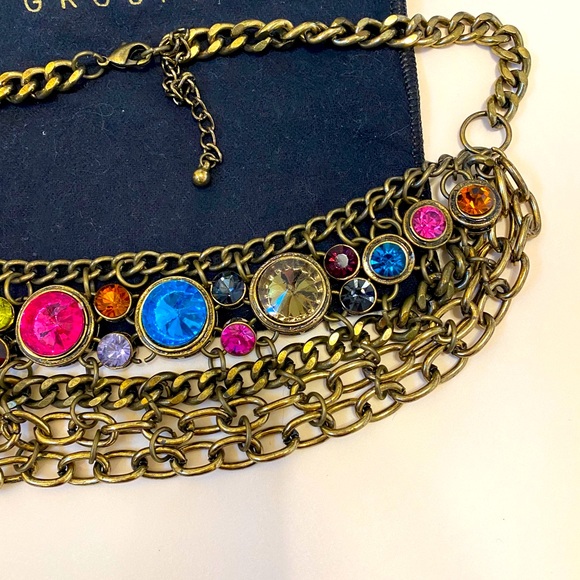 Multicolor stone collar necklace - Picture 2 of 5